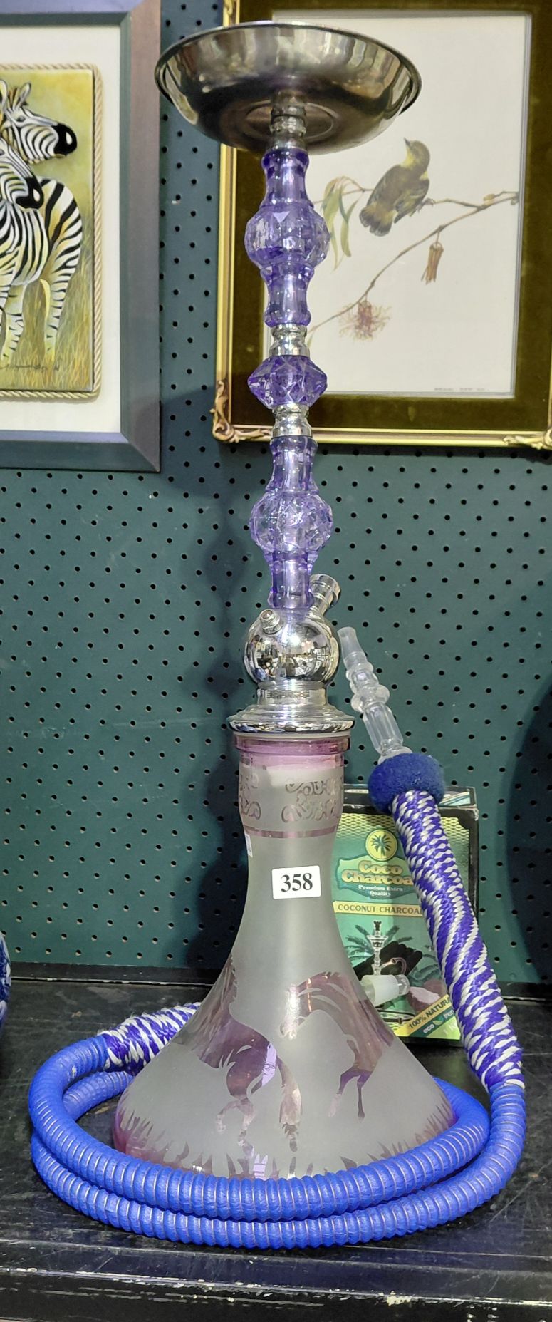 358 · GLASS BASED HOOKAH AND COCONUT CHARCOAL
