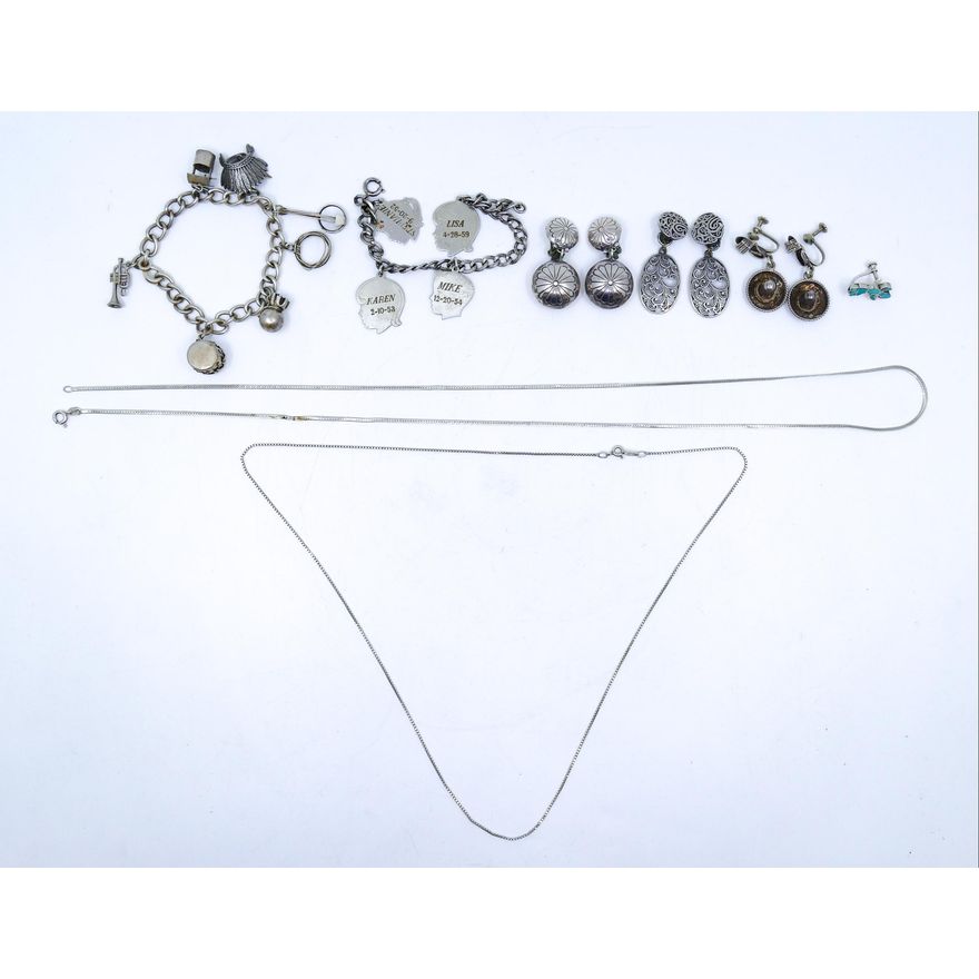 Box Sterling Charm Bracelets etc. - 80 Grams TW