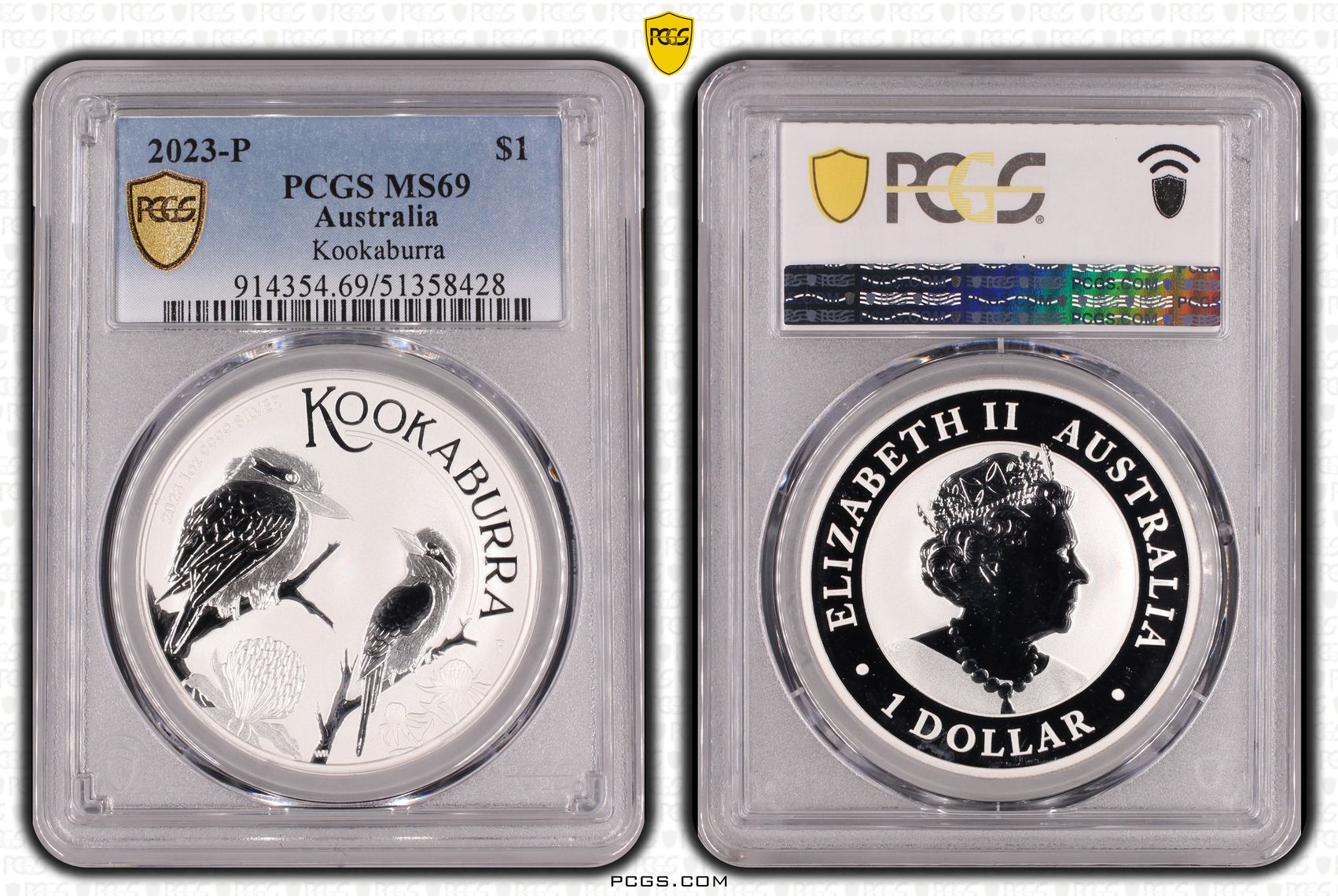 393 · Kookaburra Silver, One Dollar, 2023-P, PCGS MS69