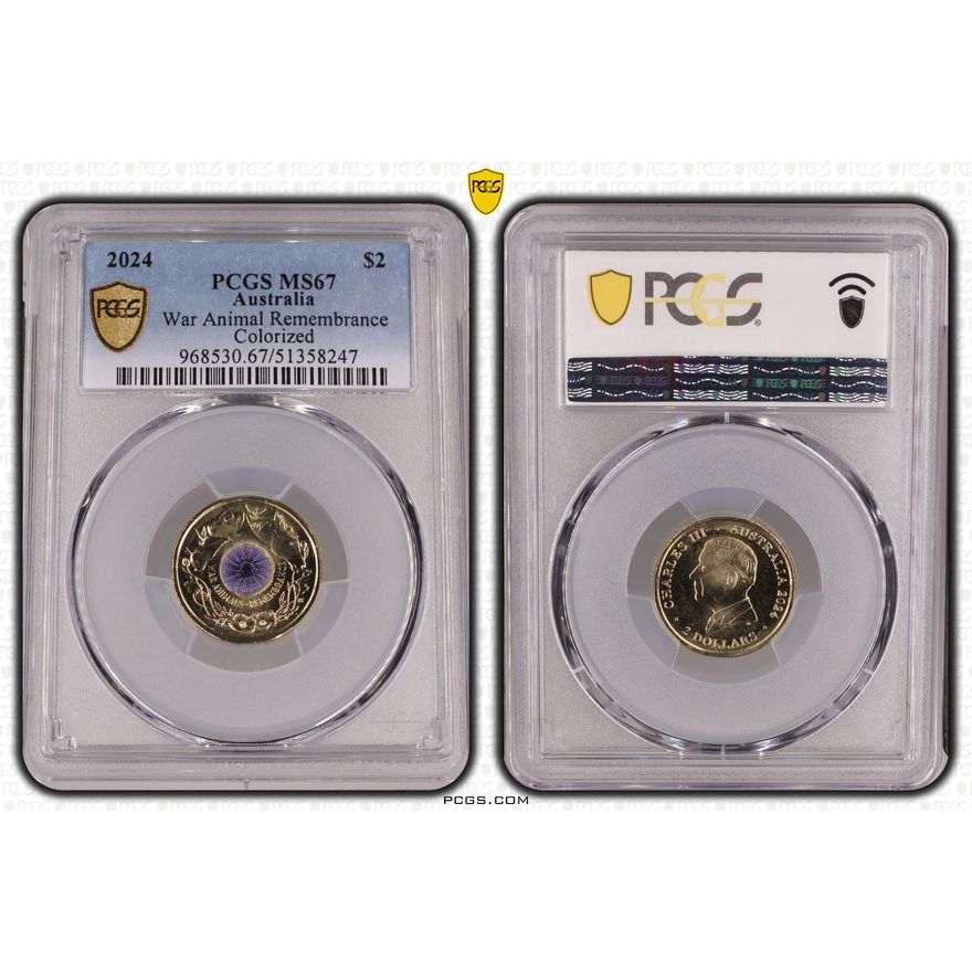 War Animal Remembrance Colorized, Two Dollar, 2024, PCGS MS67