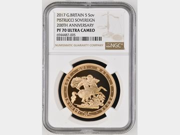 2017 ELIZABETH II PROOF GOLD 5 POUND PF70 UCAM TOP POP!