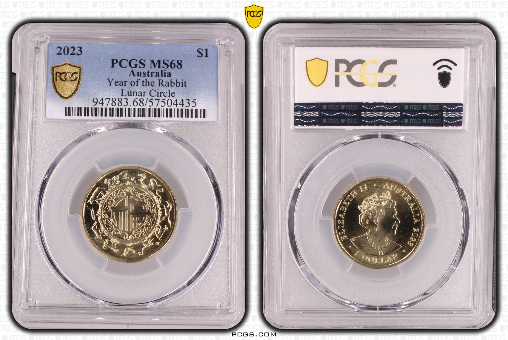 Year of the Rabbit Lunar Circle, POP 1/0, One Dollar, 2023, PCGS MS68