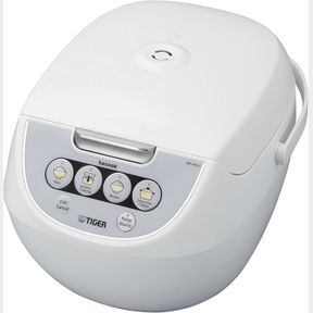 TIGER CORPORATION JBV-A10U-W 5.5-CUP MICOM RICE COOKER WITH FOOD STEAMER AND SLOW COOKER, WHITE