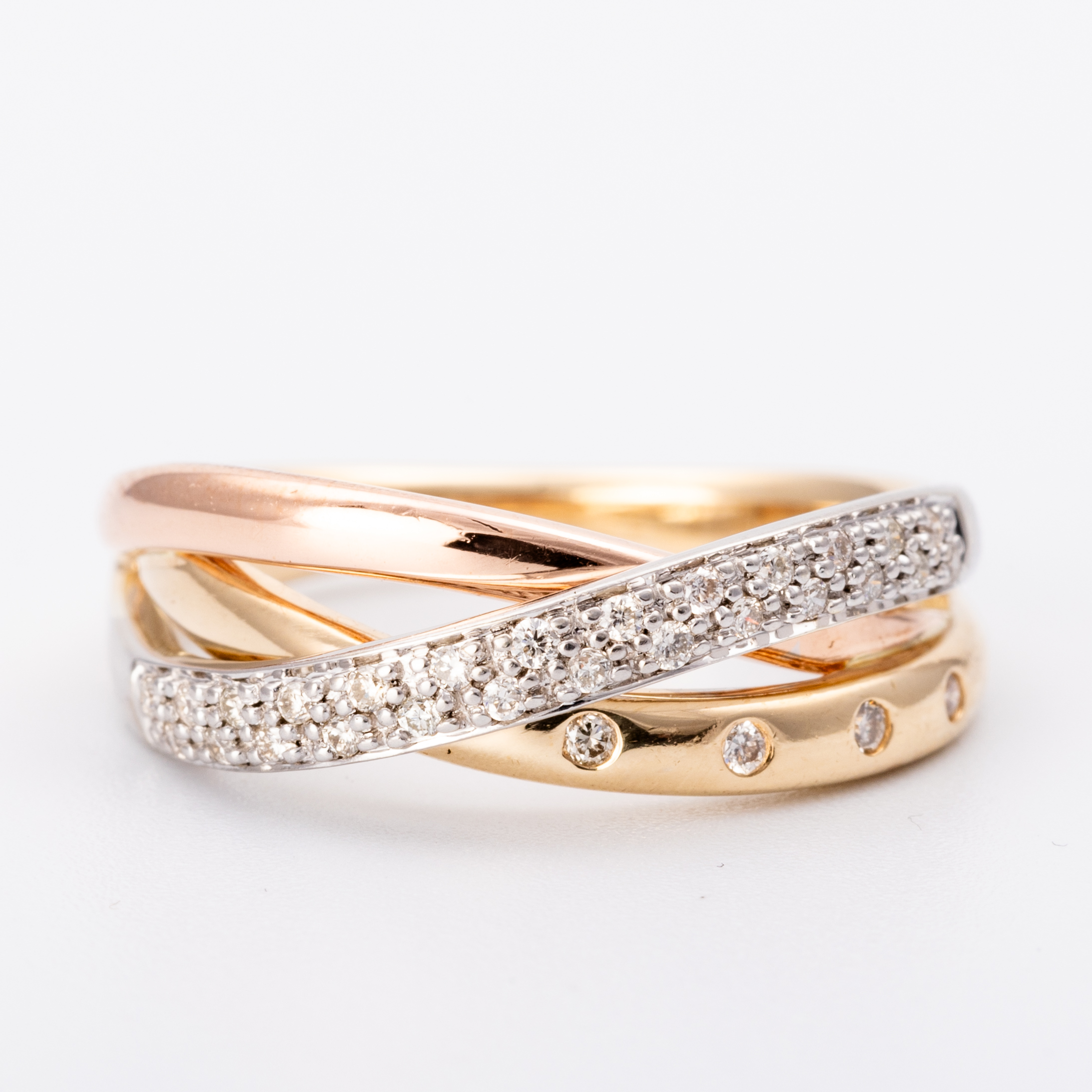 Diamond Crossover Band 9ct Gold