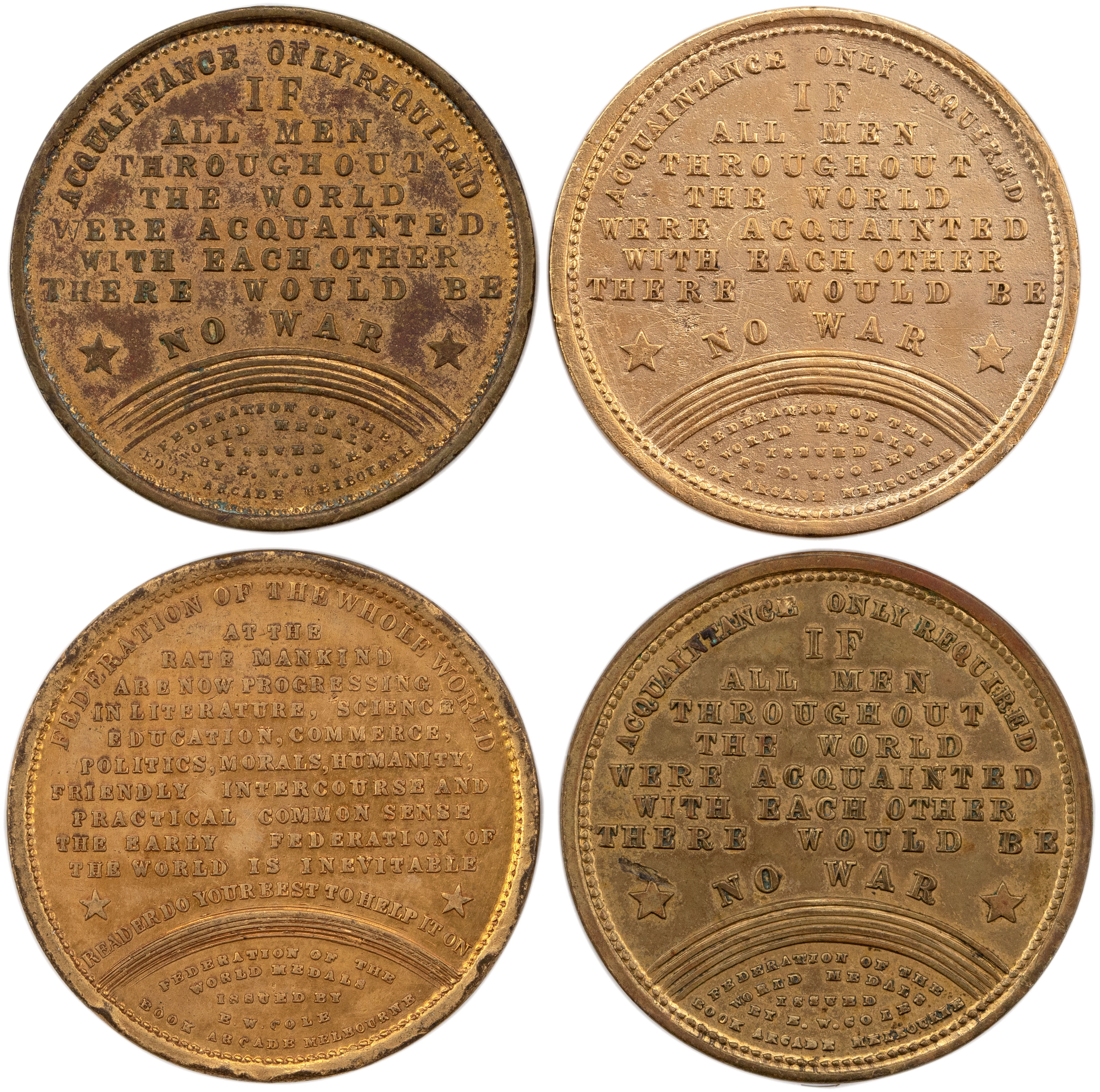 Cole's Arcade, Melbourne, Vic., Advertising Token, 1879 - 1918, EF - UNC