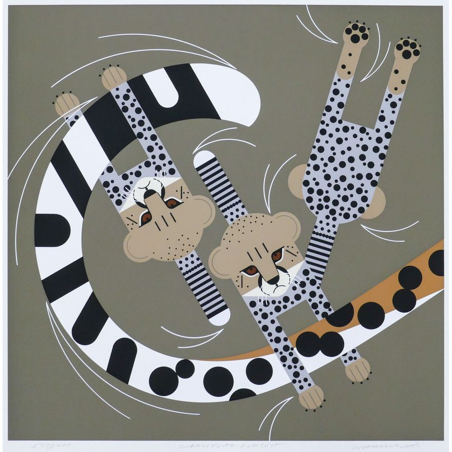 Charley Harper ''Convivial Pursuit'' 1987 Serigraph