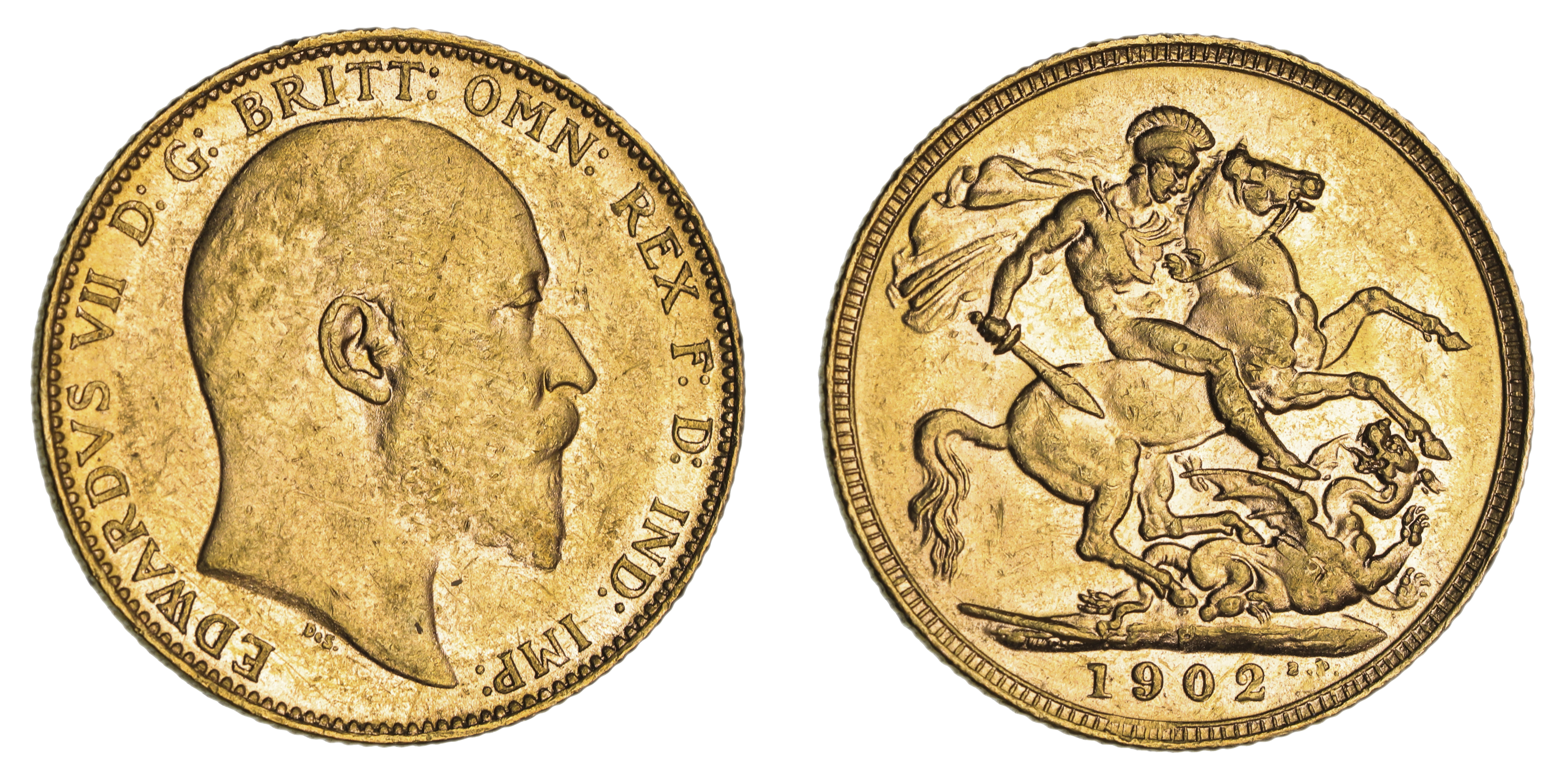 Edward VII, St. George Reverse - Perth Mint, Sovereign, 1902, aUNC