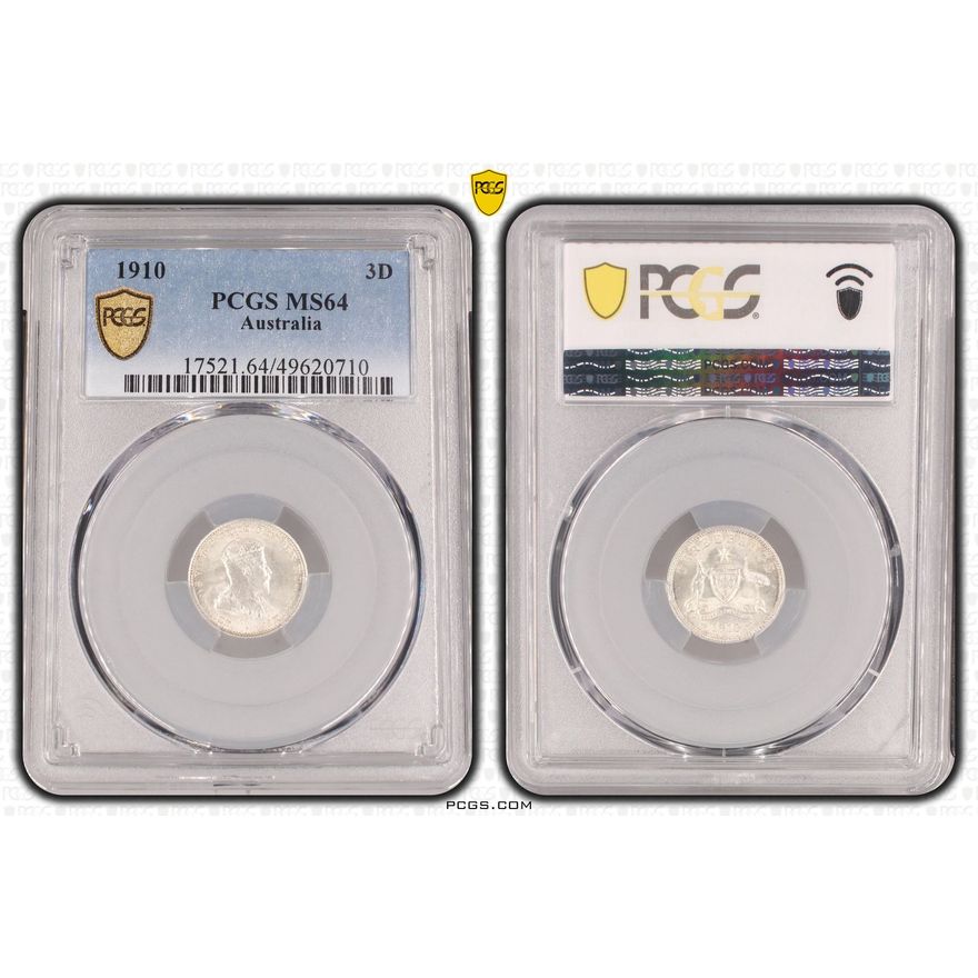 Edward VII, Threepence, 1910, PCGS MS64