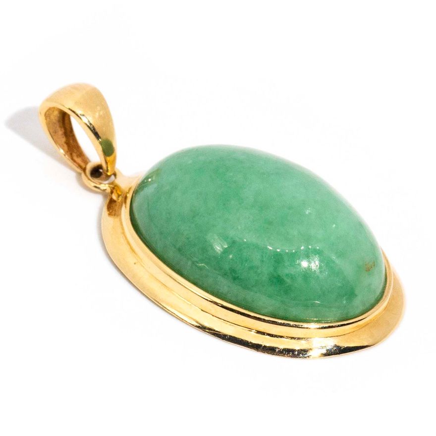 14 Carat Gold Jade Pendant,