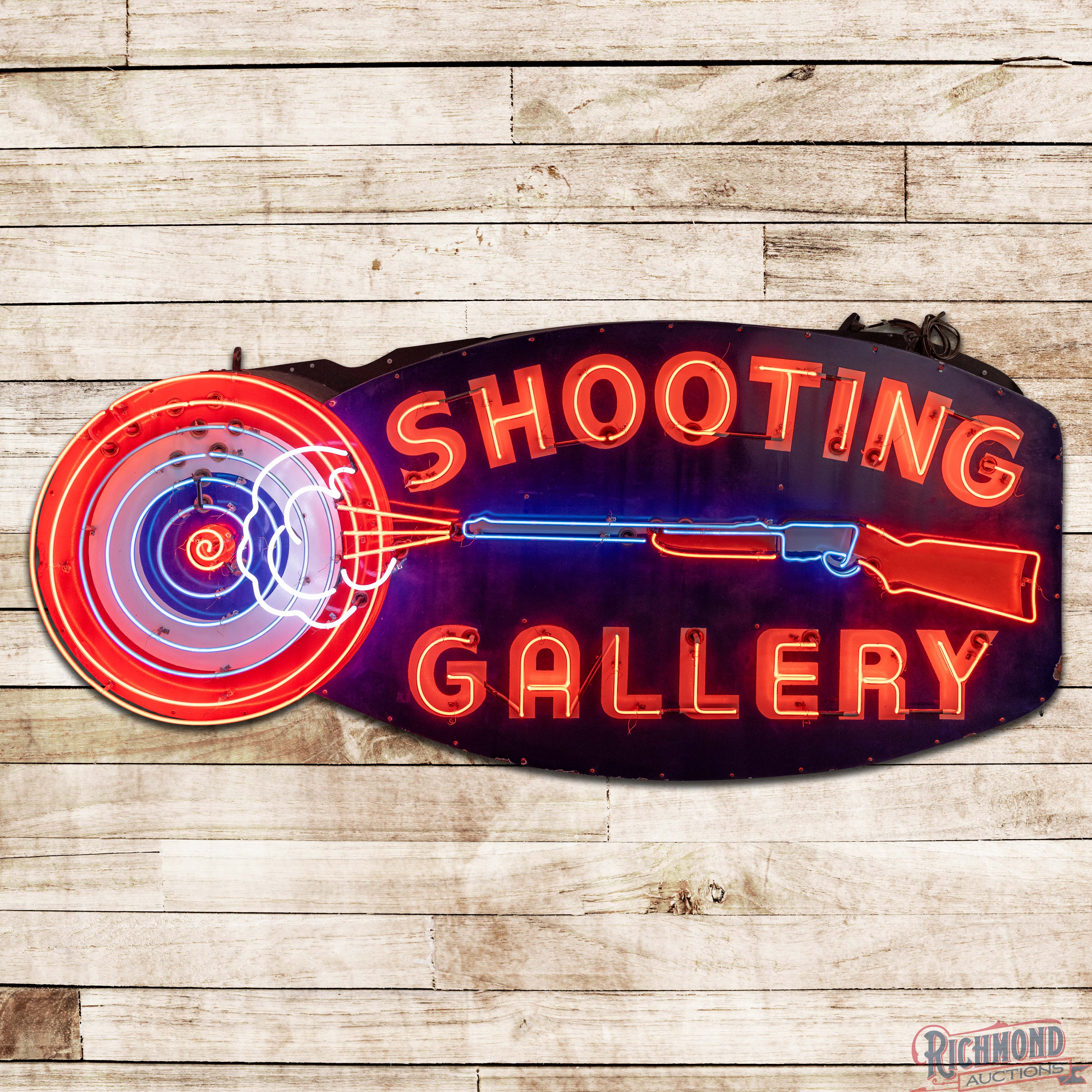 Outstanding 8.5' Shooting Gallery Die Cut Factory Neon Sign w ...