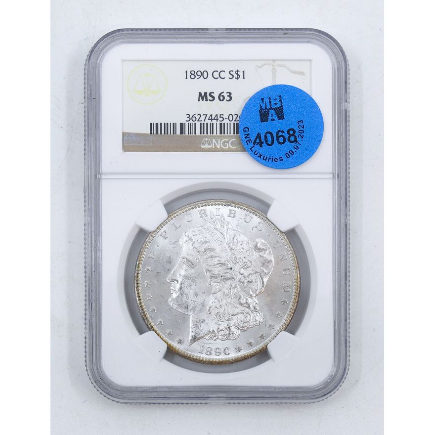US 1890-CC Carson City Morgan Silver Dollar NGC MS63