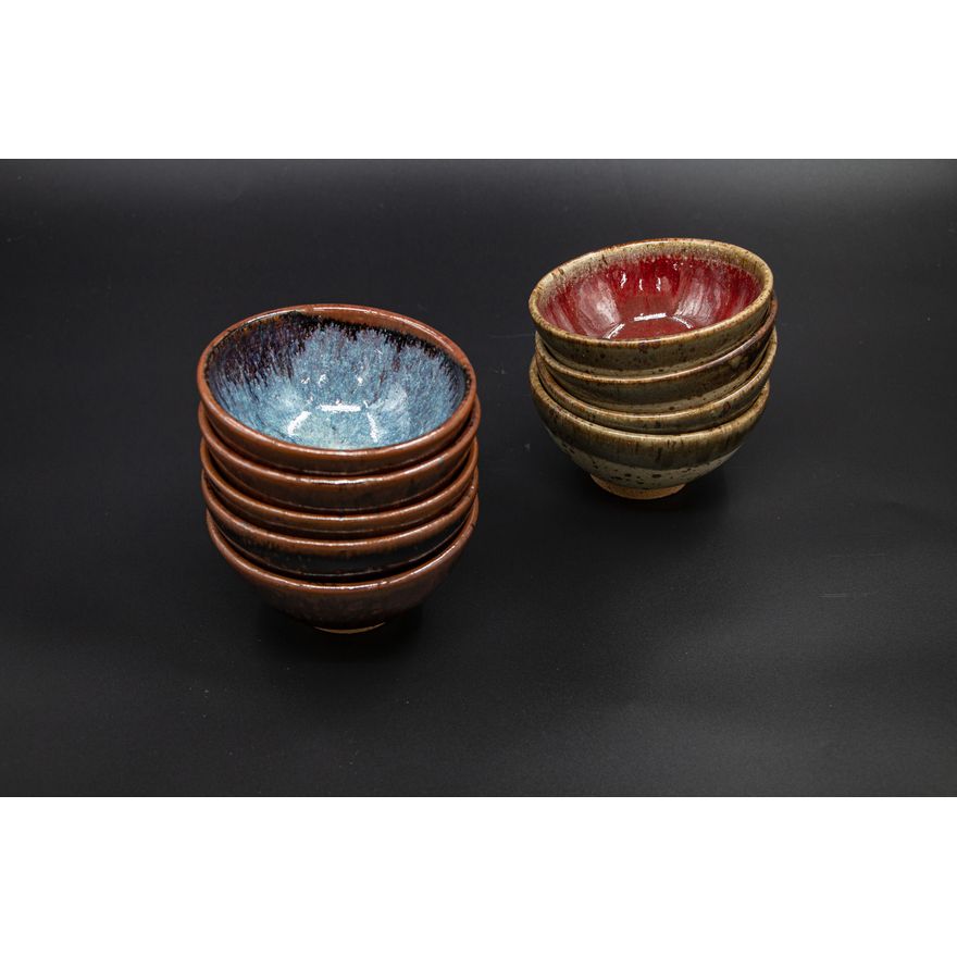George Sempagala (attrib.) - Two matching sets of nine stoneware rice bowls