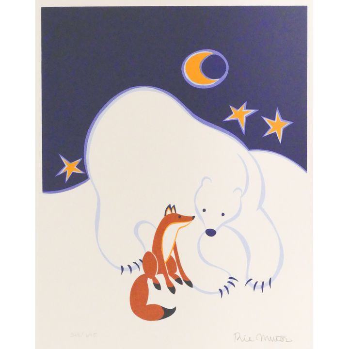Rie Munoz ''Polar Bear & Fox'' Signed Serigraph 17.25'' x 14.5'' Sheet.