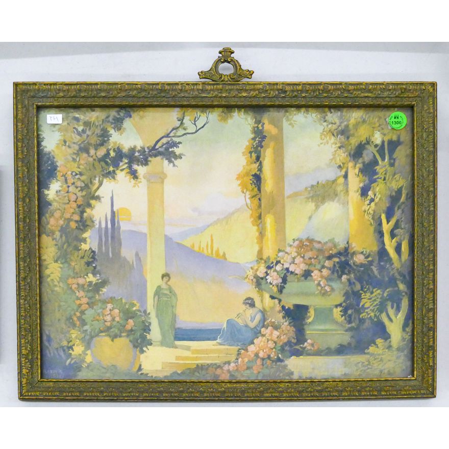 Vladimir Pavlosky Signed Antique Print Framed 13.5''x17.5