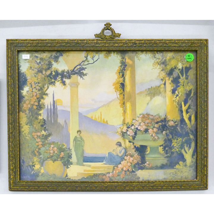 Vladimir Pavlosky Signed Antique Print Framed 13.5''x17.5