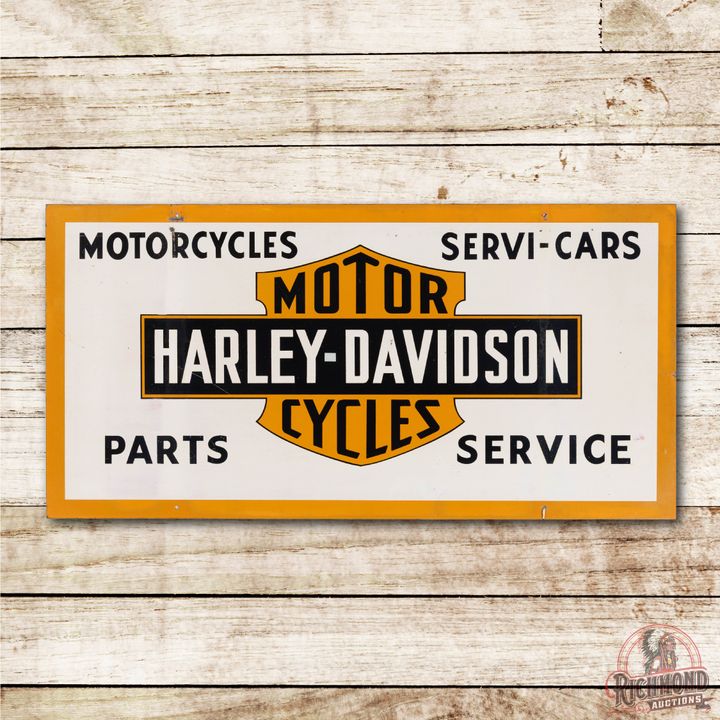 Harley-Davidson Motorcycles Servi-Cars Parts Service DS Metal Sign TAC 8.75