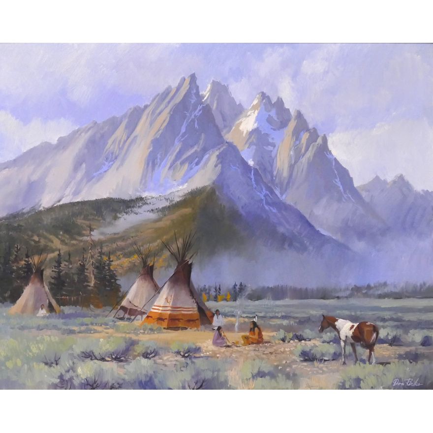 Don Ricks (1929-1996 Idaho) ''Indian Encampment''
