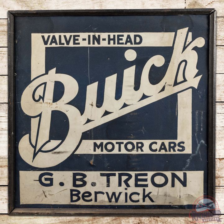 Buick Valve in Head Motor Cars SST Smaltz Sign G.B. Treon Berwick