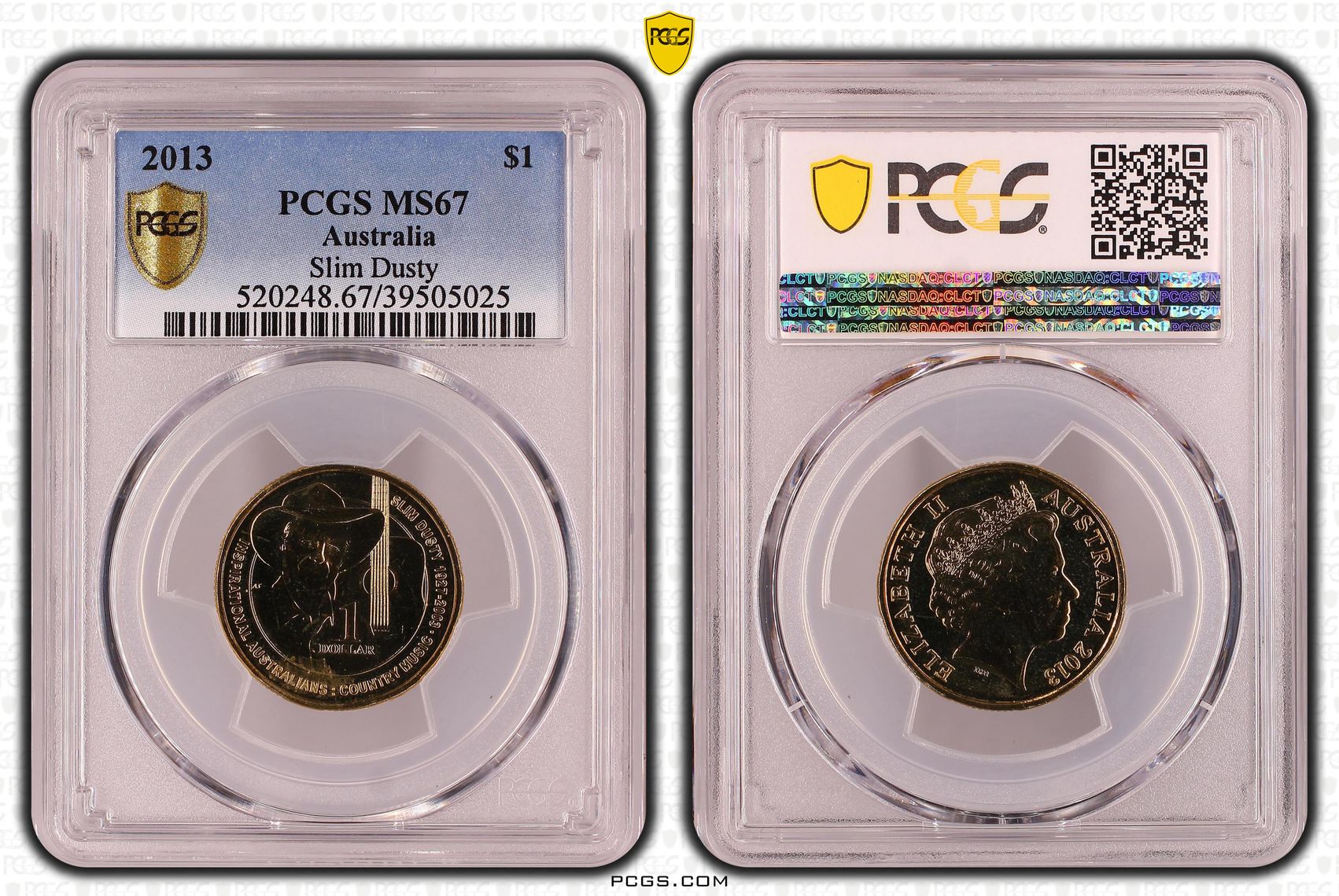 426 · Slim Dusty, One Dollar, 2013, PCGS MS67