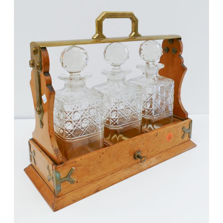 Antique English Cut Glass Tantalus Set- 12x14''
