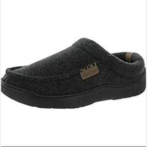 DEARFOAMS MENS FLATS WASHABLE SLIDE SLIPPERS BLACK SZ LG 11-12