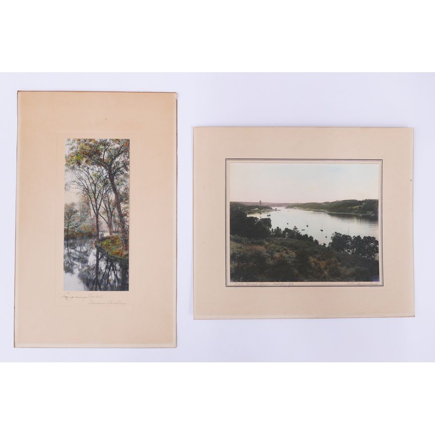 2pc Tinted Photographs Wallace Nutting Etc