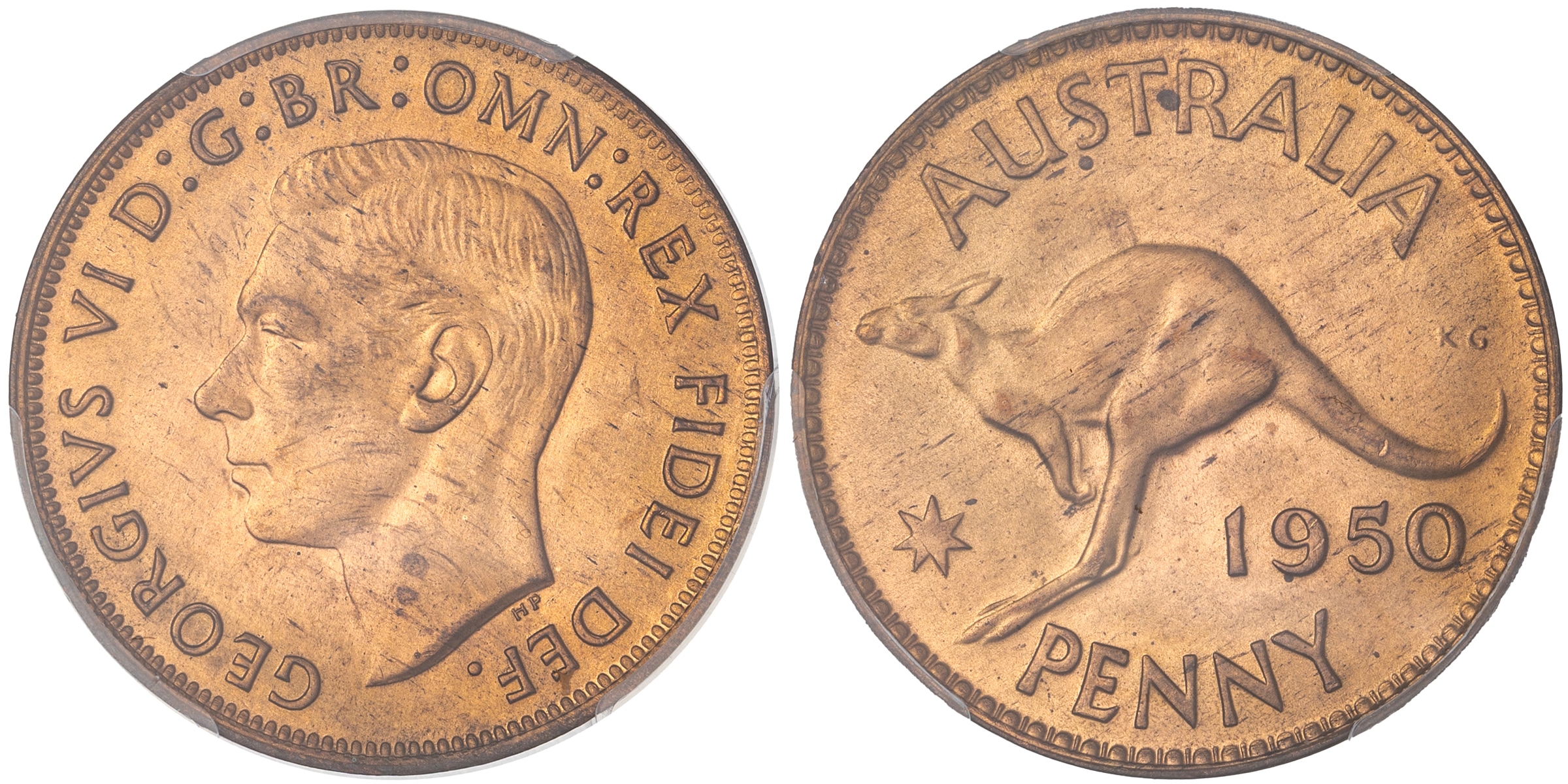 George VI, Penny, 1950, PCGS MS65RD