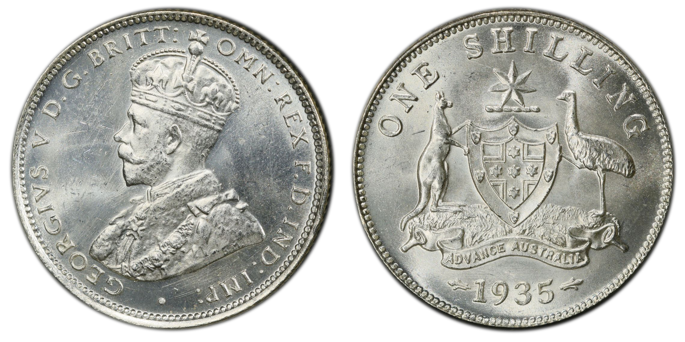 George V, , Shilling, 1935(m), PCGS MS63