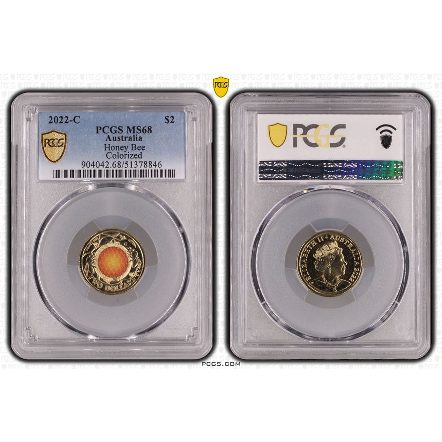 Honey Bee Colorized, Two Dollar, 2022-C, PCGS MS68