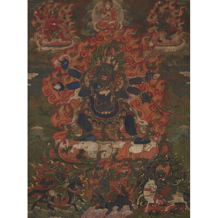 A Tibetan thangka of Mahakala. 16th century or later