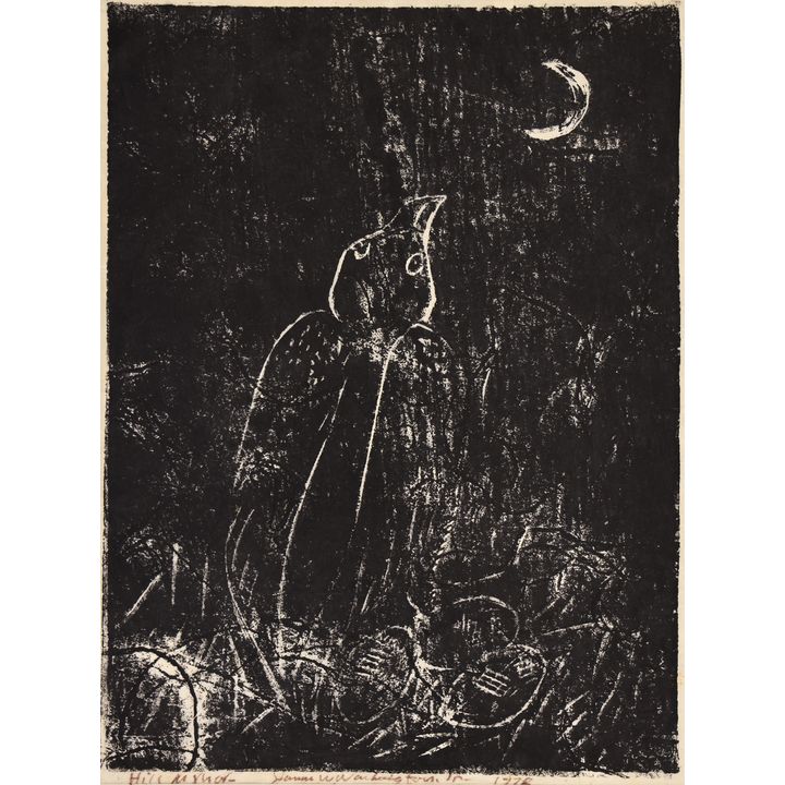 James Washington Jr. ''Hill Myna'' (Bird) 1978 Woodblock