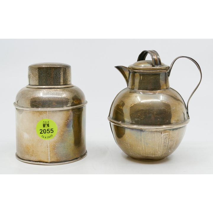 2pc English Hallmarked Silver Jug and Tea Caddy 3.5'' Approx. - 189 Grams TW