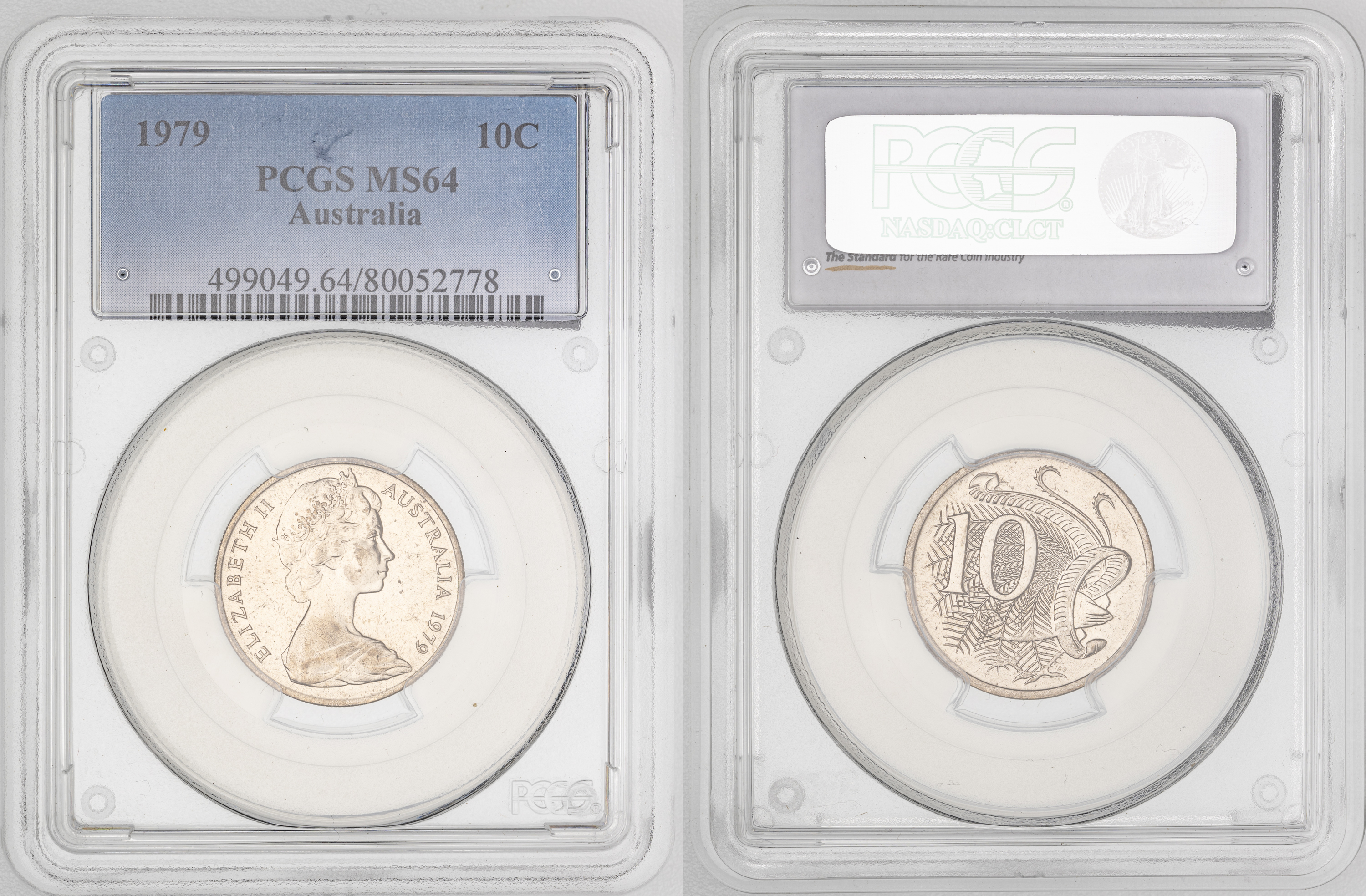 Elizabeth II, , Ten Cent, 1979, PCGS MS64
