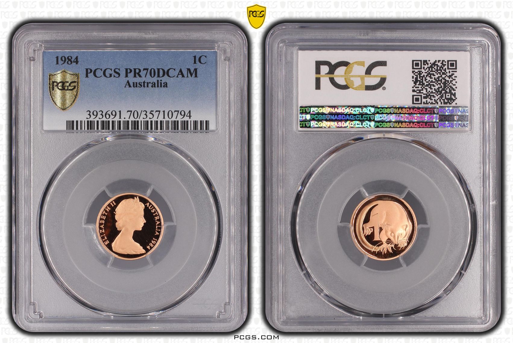 13 · 1984 Australia One Cent, 1c Proof PCGS - PR70DCAM POP 35/0 -794