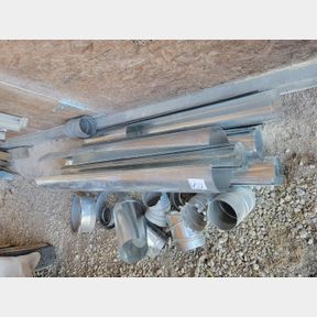 Several sections of new stove pipe, sheet metal and duct