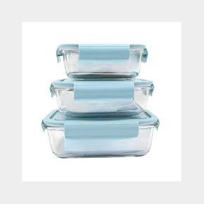 Borosilicate Glass Food Storage Container Set with Lids - 2 Piece|Bar 9902058137794 - 51745/15950 AS B1 (S1)