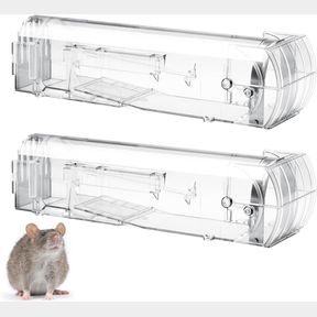 HUMANE MOUSE TRAP INDOOR FOR HOME-12.6 INCHES ENLARGED CHIPMUNK TRAPS REUSABLE LIVE MOUSE TRAP RAT TRAPS THAT WORK 2PCS