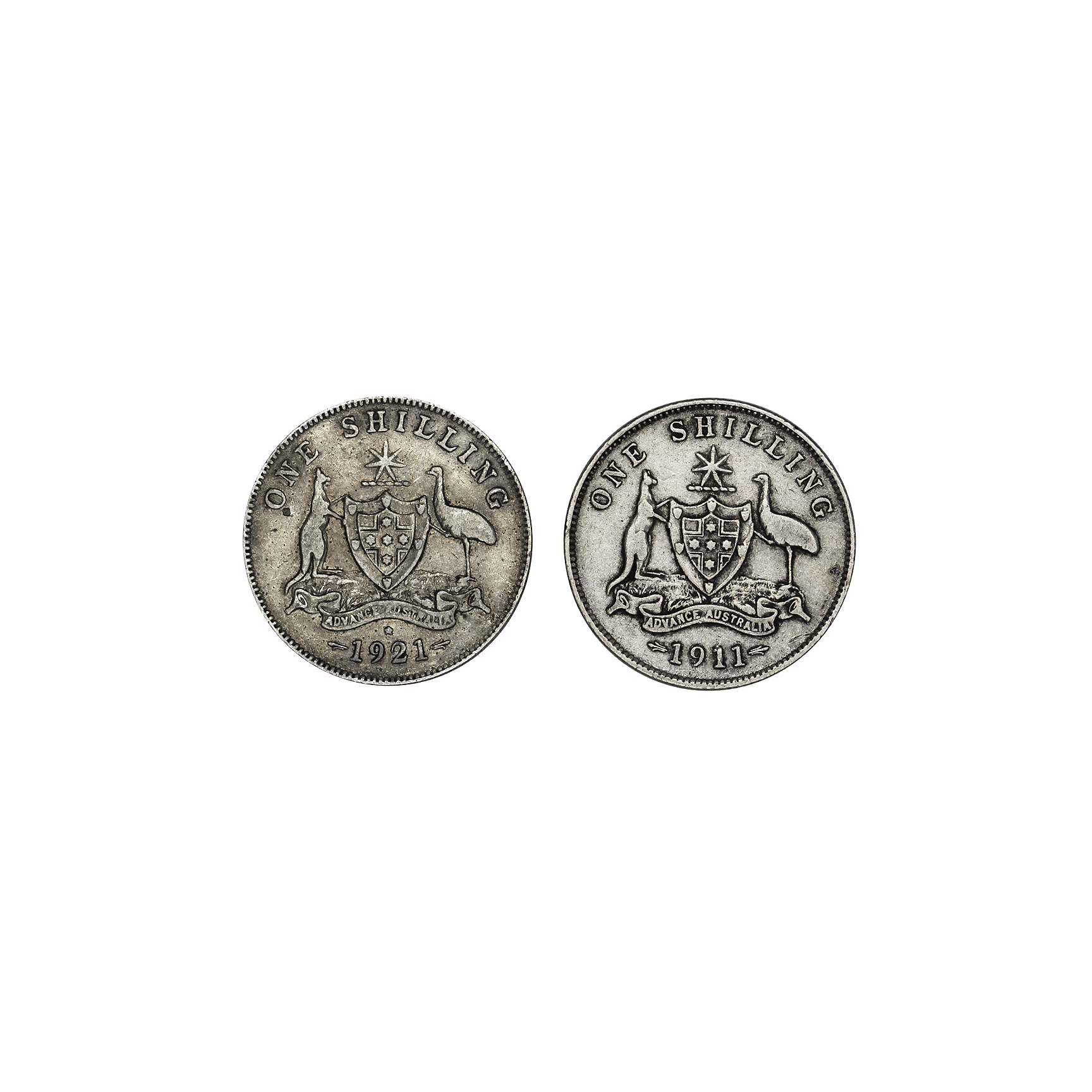 Pair, Shillings, 1921*, gF