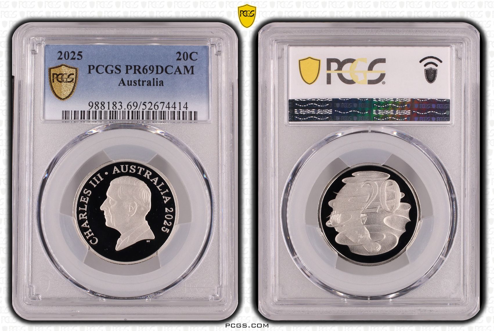 Twenty Cent, 2025, PCGS PR69DCAM