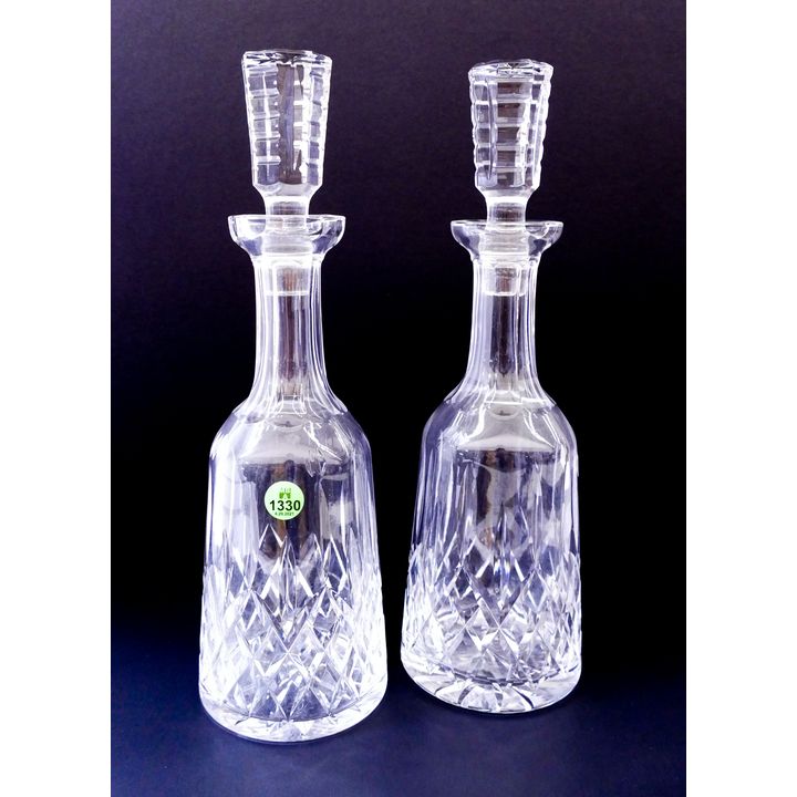 Pair Waterford Crystal Lismore Decanters- 13''