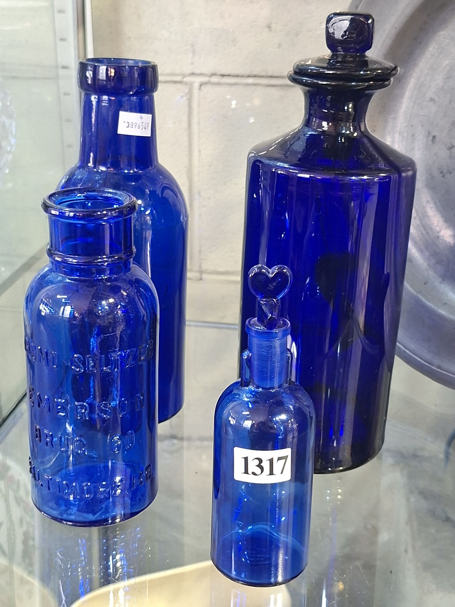 1317 · BLUE GLASS BOTTLES