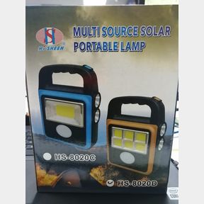 SUPER BRIGHT MULTI SOURCE SOLAR PORTABLE LAMP, HAS BUILT-IN TORCH, SOLAR CHARGE OR CABLE CHARGE AND BUILT-IN POWERBANK. - 51541/54