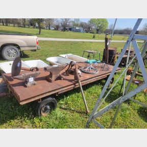 Antique heavy steel solid rubber tire platform doc cart