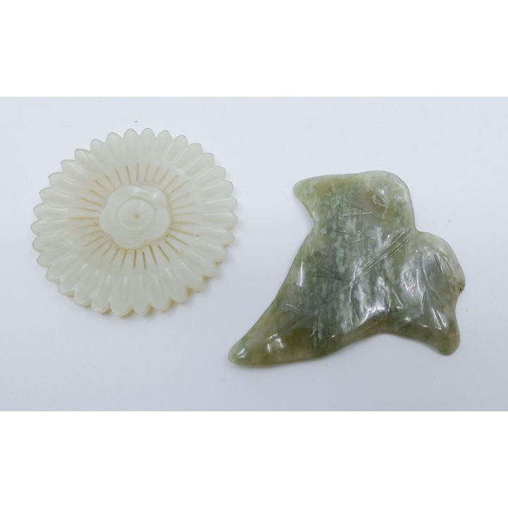 2pc Old Chinese Jade Pendants- 2'' approx