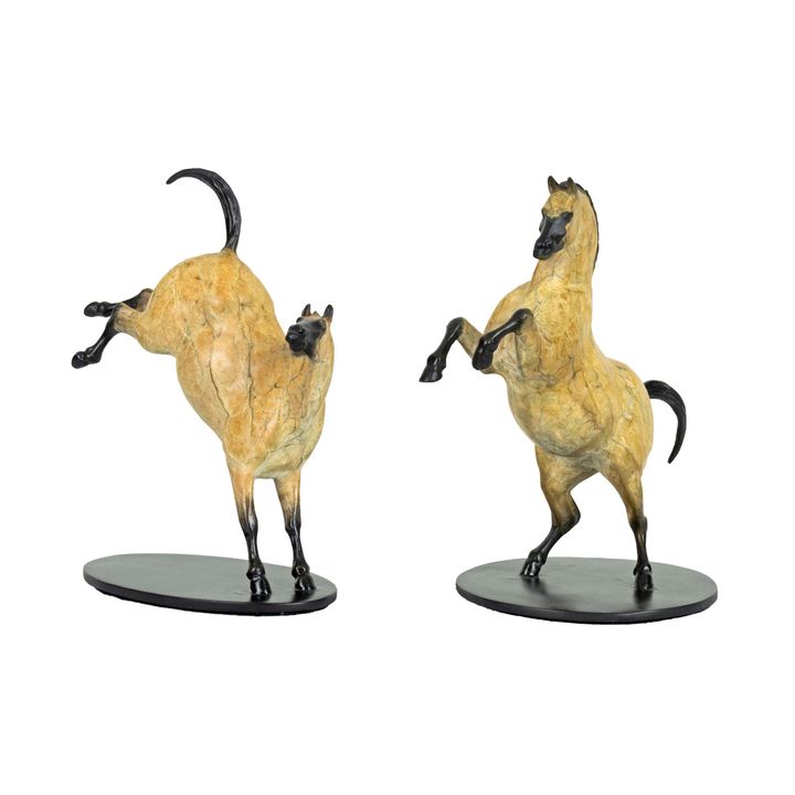 Star York (1952-) Bucking Horse and Rearing Horse (sold as a pair)