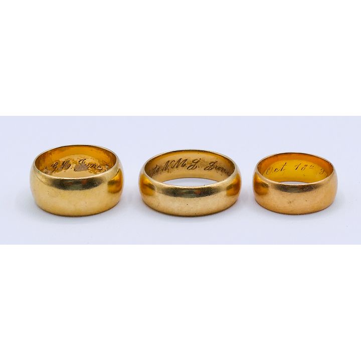 Box Old 14k Men's Band Rings - 21.3 grams TW