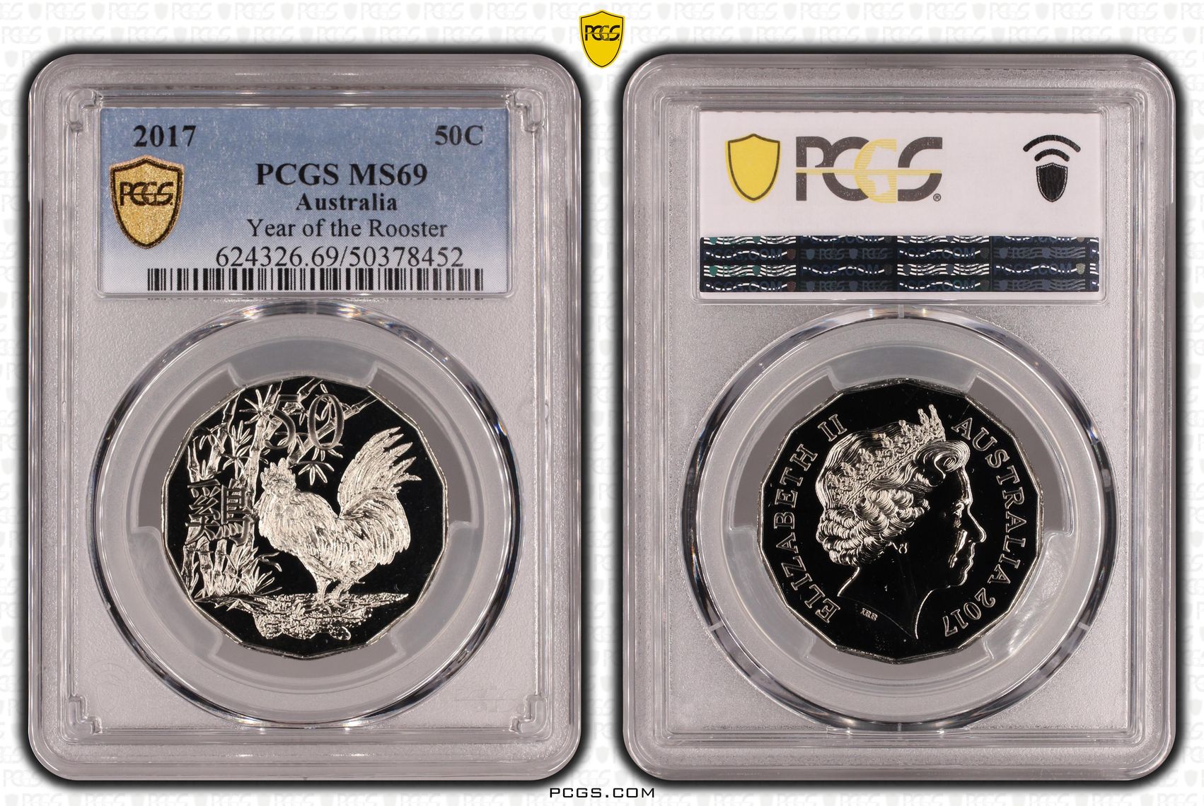 Year of the Rooster POP 12/0, Fifty Cent, 2017, PCGS MS69