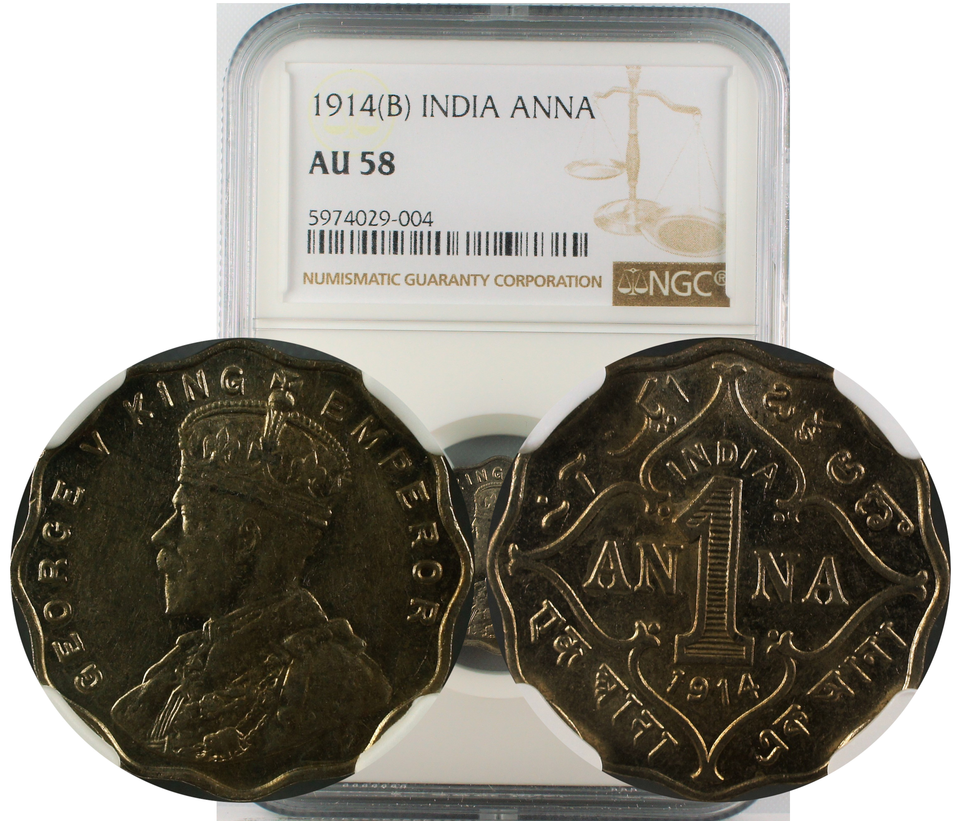 1914 B INDIA ANNA AU58