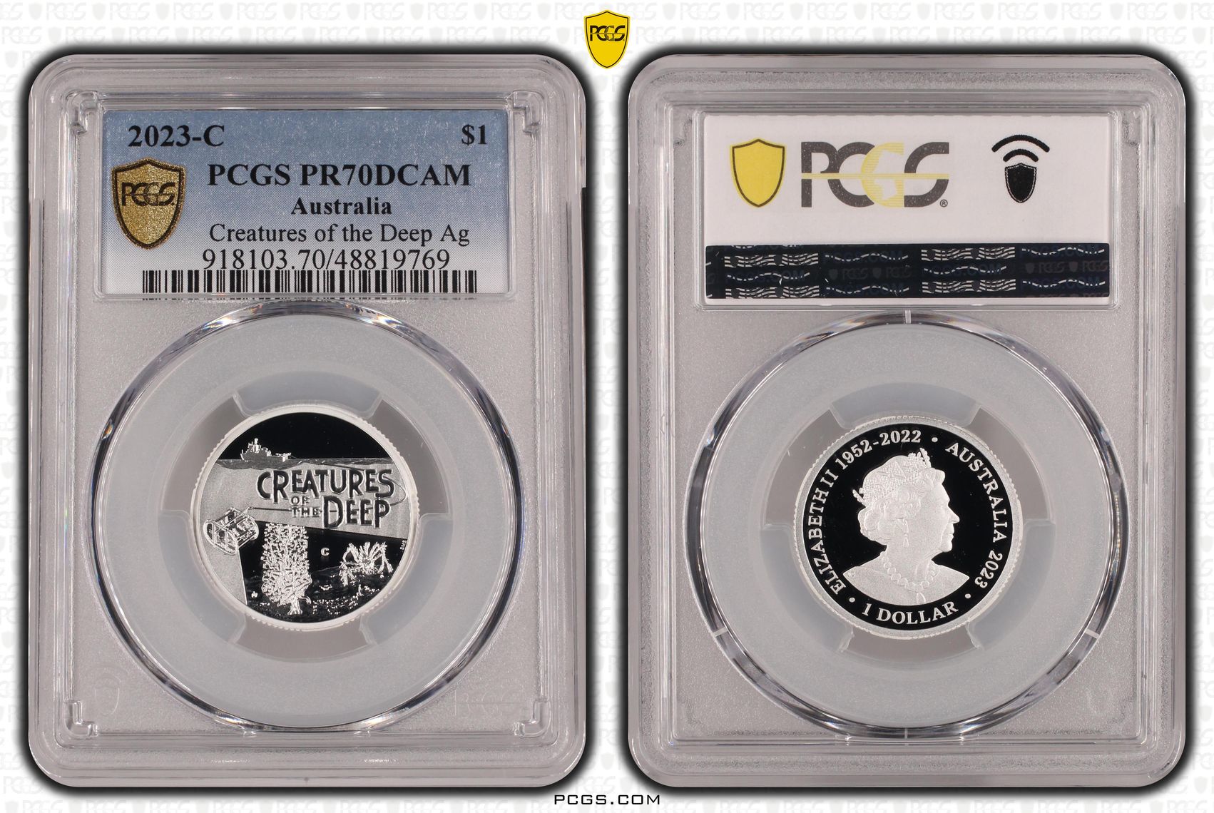 Creatures of the Deep Ag, POP 7/0, One Dollar, 2023-C, PCGS PR70DCAM