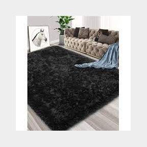 New Large Premium Heavy Duty Fluffy Carpet/Rug Complementary SMTE Tieback - Black line - 150 x 200 cm - | DR 51663/11024 B9 (S2)
